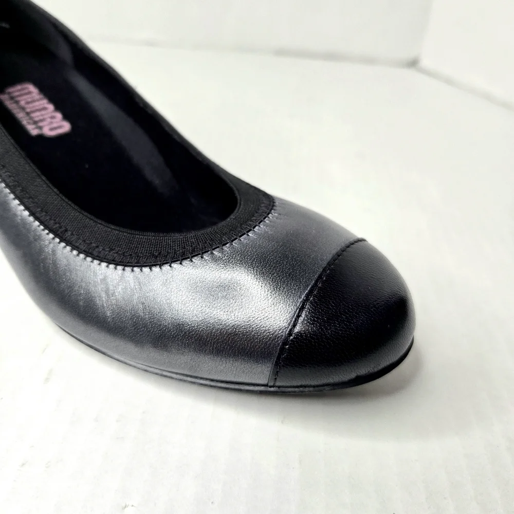 Munro American Leather Pumps. Gray/black. 6.5 W